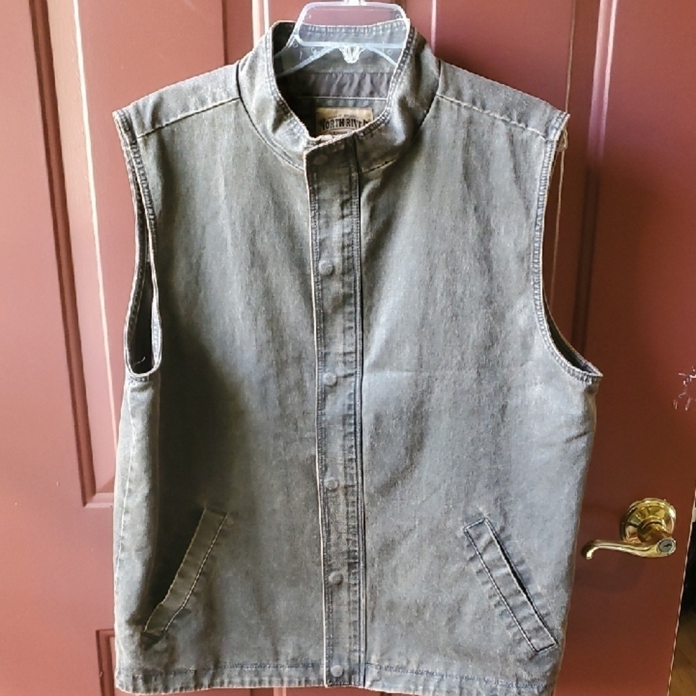 Men's Brown Cotton Heavy Duty Vest Large With Pockets - Picture 2 of 16
